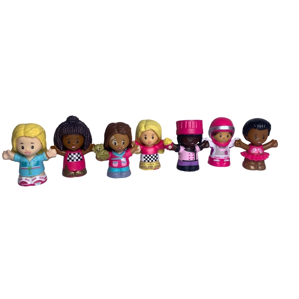 Fisher-Price Little‎ People Barbie Figures Lot of 7 Chef Astronaut Ballerina Toy